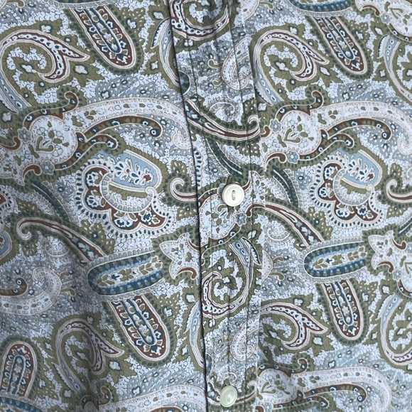 GAP Paisley Button Down, Roll-up Button Tab, Sleeve. 100% Cotton, Sz XXL - Picture 8 of 12